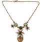 Elegant Gold Plated Charms Crystal Necklace