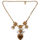 Elegant Gold Plated Charms Crystal Necklace