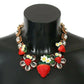Elegant Strawberry Charm Crystal Necklace