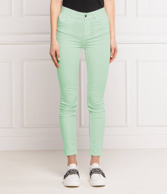 Light Green Cotton Women Jeans