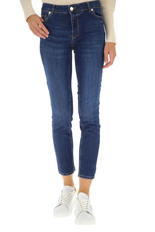 Blue Cotton Women Jeans