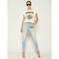 Light Blue Cotton Women's Jean