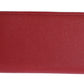 Elegant Red Leather Continental Wallet