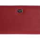 Elegant Red Leather Continental Wallet