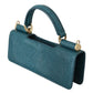 Elegant Blue Leather Top-Handle Flap Accessory