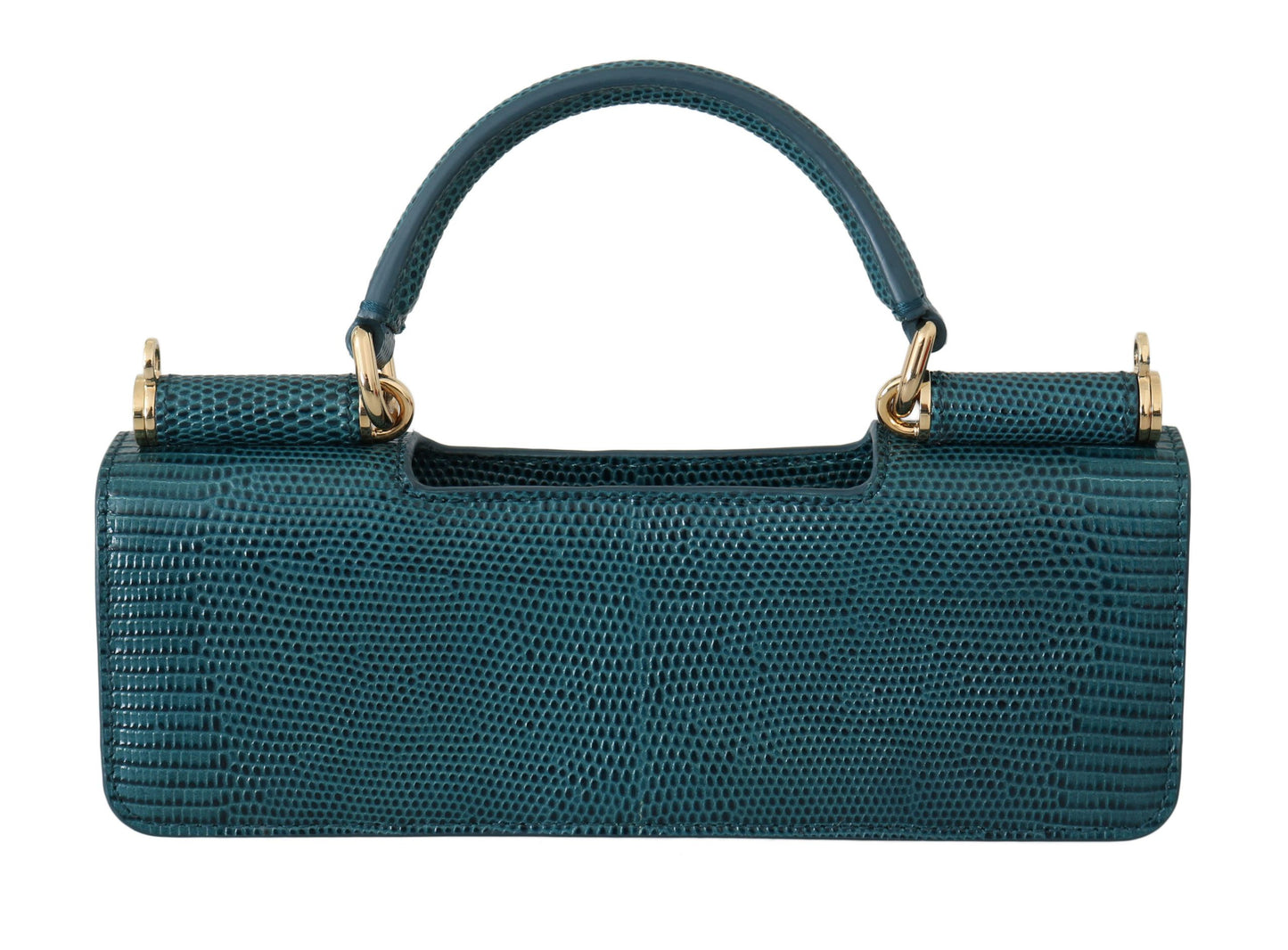 Elegant Blue Leather Top-Handle Flap Accessory