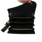 Elegant Black Leather Shoulder Bag with Silver Detailing