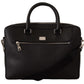 Sleek Black Leather Messenger Bag