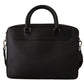 Sleek Black Leather Messenger Bag