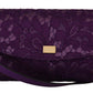 Elegant Purple Cross Body Clutch with Gold Accents