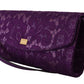 Elegant Purple Cross Body Clutch with Gold Accents