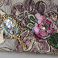 Elegant Gold Silk Evening Clutch With Exotic Accents