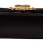 Elegant Black Silk-Blend Devotion Shoulder Bag