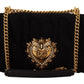 Sumptuous Black Wool-Cashmere Shoulder Bag