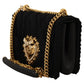 Sumptuous Black Wool-Cashmere Shoulder Bag