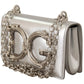 Elegant Silver Leather Phone Purse