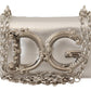 Elegant Silver Leather Phone Purse