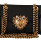 Elegant Devotion Black Leather Shoulder Bag
