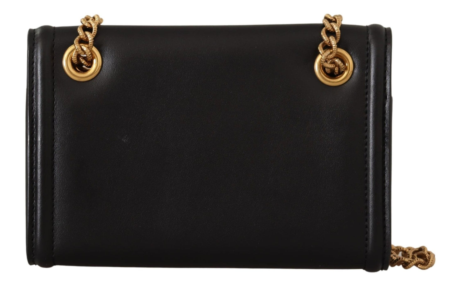 Elegant Devotion Black Leather Shoulder Bag