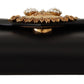 Elegant Devotion Black Leather Shoulder Bag