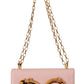 Chic Pink Leather Shoulder Bag with Gold Accents