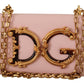 Chic Pink Leather Shoulder Bag with Gold Accents