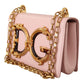 Chic Pink Leather Shoulder Bag with Gold Accents