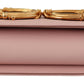 Chic Pink Leather Shoulder Bag with Gold Accents