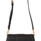 Elegant Black Leather Shoulder Bag with Gold Detailing