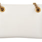 Devotion White Leather Shoulder Bag with Gold Detail