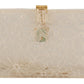 Chic White Box Clutch with Detachable Gold Chain