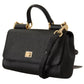 Elegant Black Sicily Leather Shoulder Bag