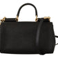 Elegant Black Sicily Leather Shoulder Bag