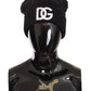 Elegant Black Cashmere Beanie with Logo Embroidery