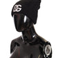 Elegant Black Cashmere Beanie with Logo Embroidery