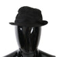 Floral Jacquard Fedora Hat in Black