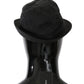 Floral Jacquard Fedora Hat in Black