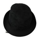 Floral Jacquard Fedora Hat in Black