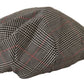 Elegant Tartan Newsboy Cap in Virgin Wool