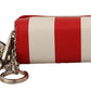Elegant Striped Leather Coin Purse