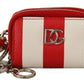 Elegant Striped Leather Coin Purse