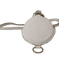 Elegant White Leather Coin Purse with Strap