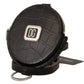 Elegant Black Leather Coin Purse with Strap