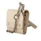 Elegant White Leather Coin Purse with Chain Strap