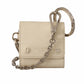 Elegant White Leather Coin Purse with Chain Strap