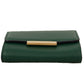 Chic Green Leather Coin Purse with Chain Strap