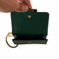 Chic Green Leather Coin Purse with Chain Strap