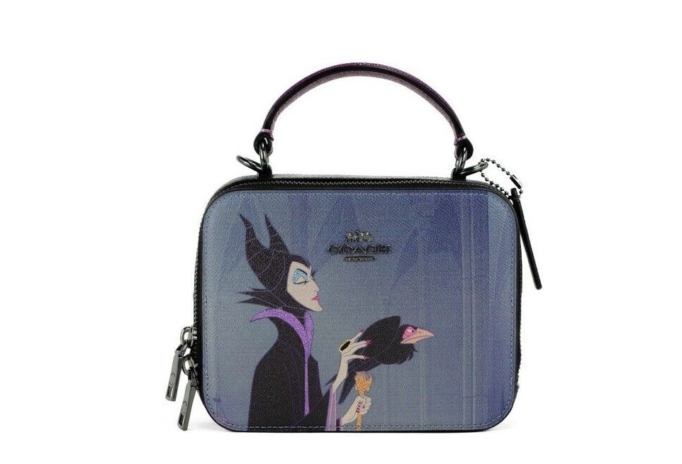 Disney Maleficent Motif Crossgrain Leather Box Crossbody Handbag