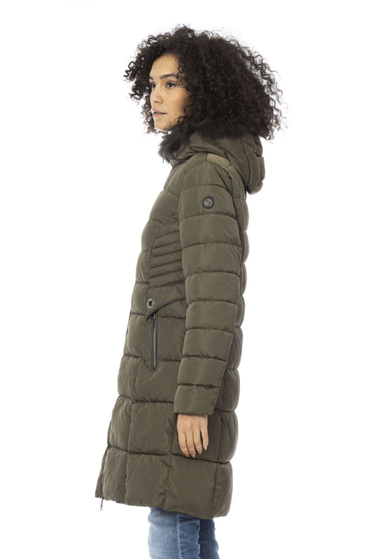 Beige Polyester Women Jacket