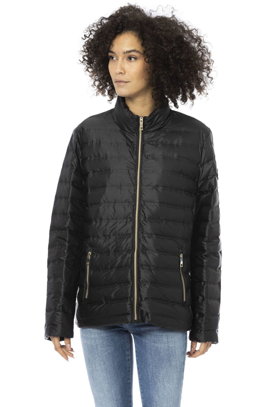 Black Polyester Women Jacket